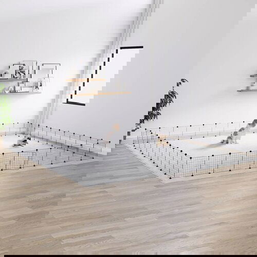 vidaXL Ograda za hišne ljubljenčke s 44 paneli črna 35x35 cm jeklo Cene