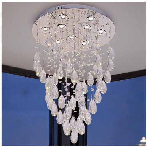  LED Kristalno plafonsko svetlo MAJURO LED/30W/230V prečnik 45 cm sjajni hrom + daljinski upravljač Slike