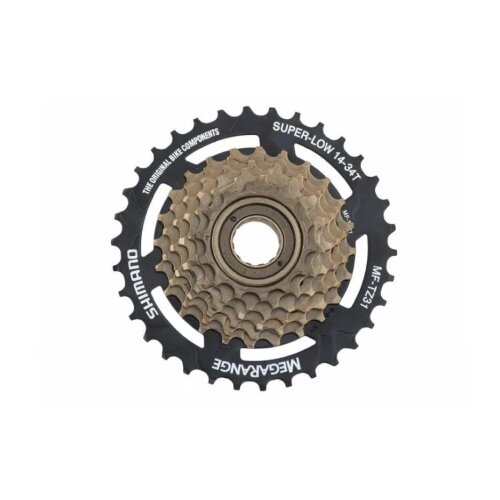 Shimano račna 7 faz 14-34t mega range brown black amftz317434t Slike
