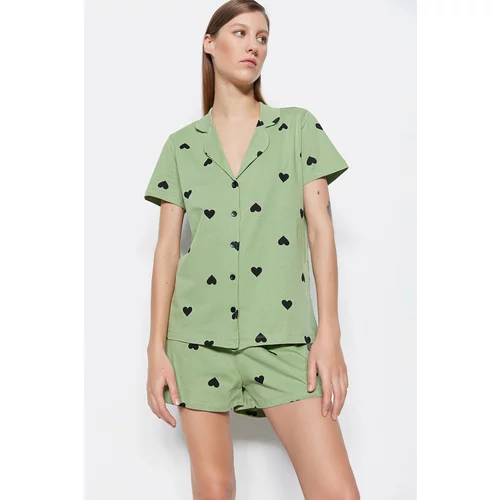 Trendyol Pajama Set - Green - Heart
