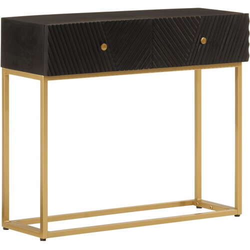 VidaXL Konzolni stol crni 90 x 30 x 76 cm masivno drvo manga i željezo Slike