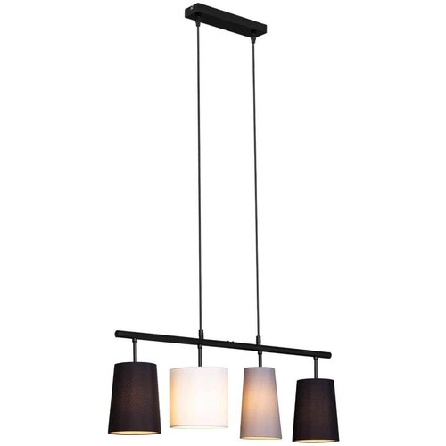 BRILO Luster na sajli 4xE27/40W/230V crna/siva/bela Slike