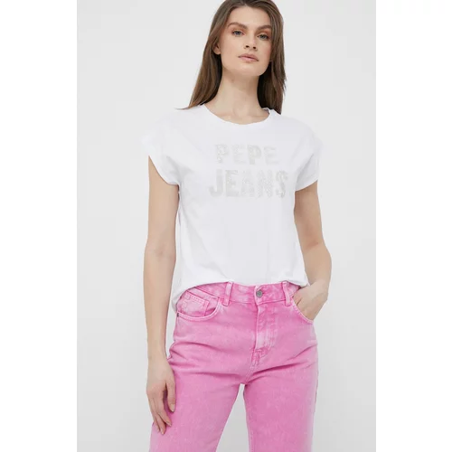 Pepe Jeans Pamučna majica boja: bijela