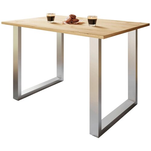 MID.YOU Pisalna Miza Lona, Barva Hrasta, Srebrna, 140x80cm Cene