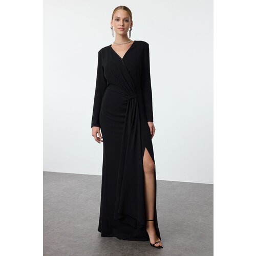 Trendyol Black Woven Long Elegant Evening & Graduation Dress Slike