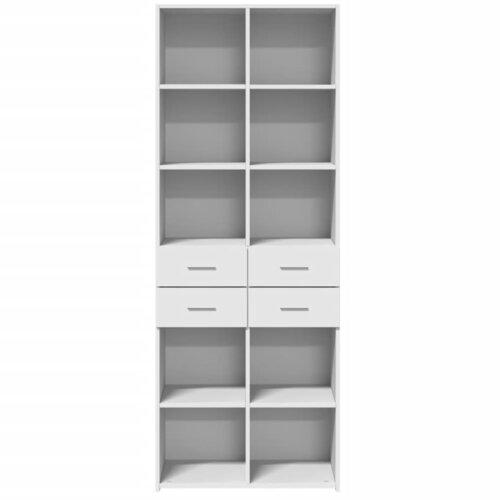 Visoka komoda bijela 70 x 42,5 x 185 cm od konstruiranog drva Slike