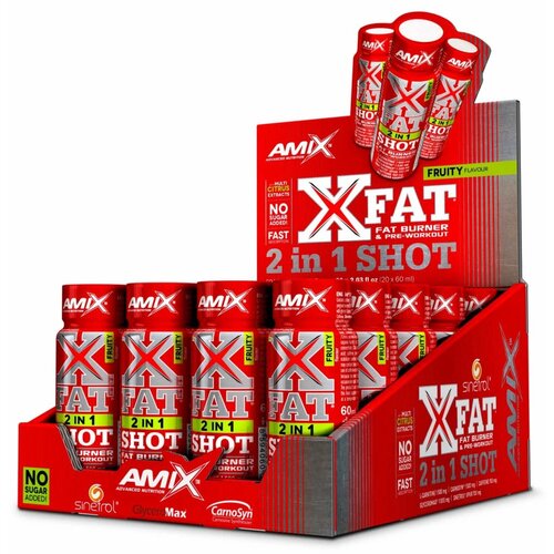 Amix x-fat 2in1 shot 20x60ml &amp;ndash; sagorevač masti i pre-workout u jednom Slike