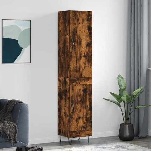 vidaXL Visoka komoda dimljeni hrast 34 5x34x180cm konstruiranog drva Cijene