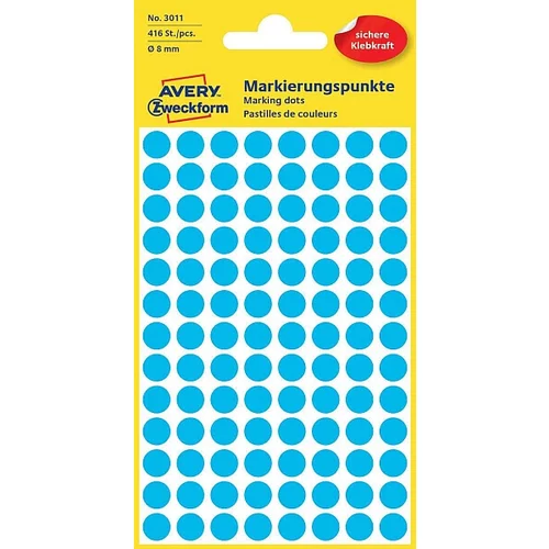 Zweckform Etikete (označevalne točke) 3011, premer 8 mm, modre