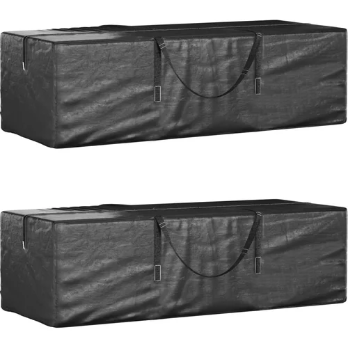 vidaXL Vreće za vrtne jastuke 2 kom crne 135 x 40 x 55 cm polietilen