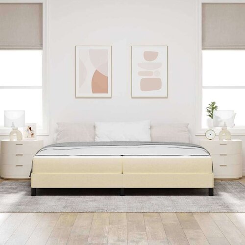  Krevet s opruga kutije Ostalo Krema 200 x 200 cm tkanina Slike