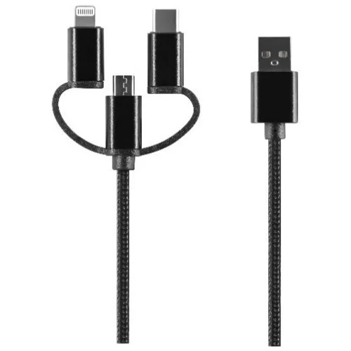 Setty Kabel 3v1 Lightning + USB-C + microUSB 1m, (20441810)