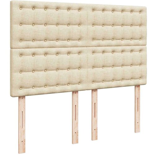VidaXL otomanski okvir kreveta s madraca krem 140x200cm od tkanine Slike