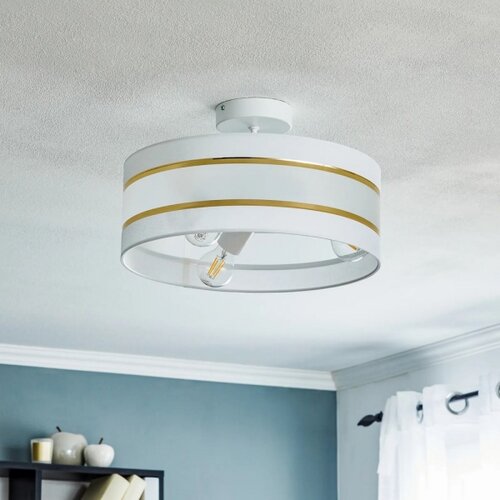  Luster na &amp;scaron;ipci HELEN 3xE27/15W/230V bela/zlatna Slike