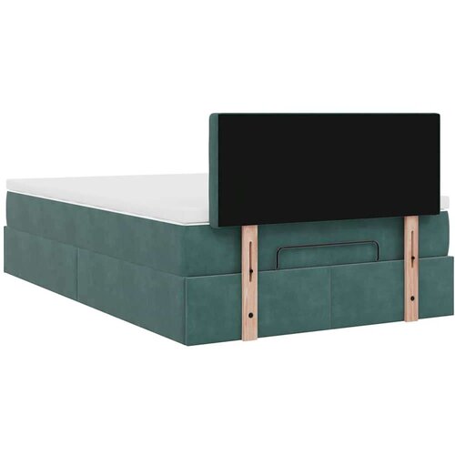 VidaXL okvir za krevet s madraca tamnozeleni 120x190 cm bar&amp;scaron;unasti Slike
