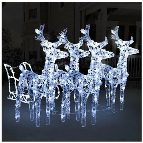  Božični jeleni s sanmi 240 LED lučk iz akrila