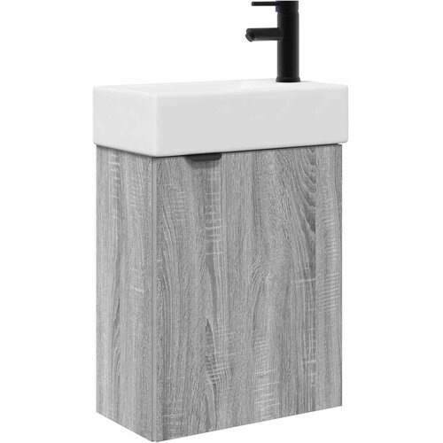 vidaXL Kopalniška omarica s tapo Siva Sonoma 45,5 x 22,5 x 84 cm, (5000245221) Cene