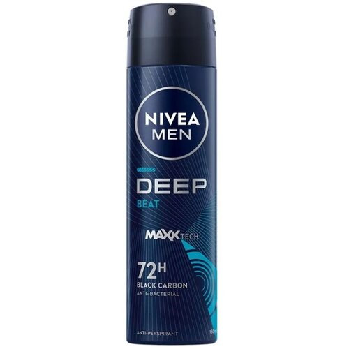 Nivea Mu&scaron;ki dezodorans Deep Black Carbon Beat 95670, 150ml Cene