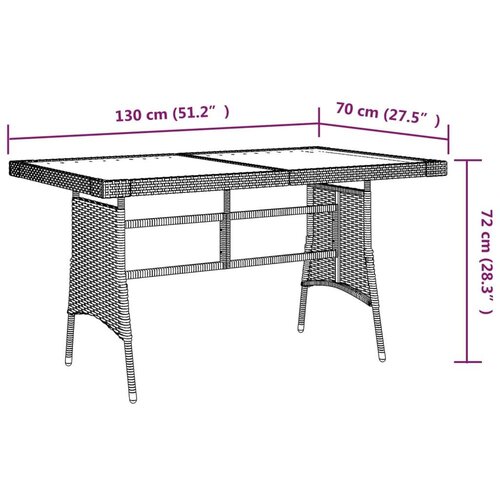 VidaXL Vrtni stol sivi 130x70x72 cm poliratan i masivno bagremovo drvo Slike