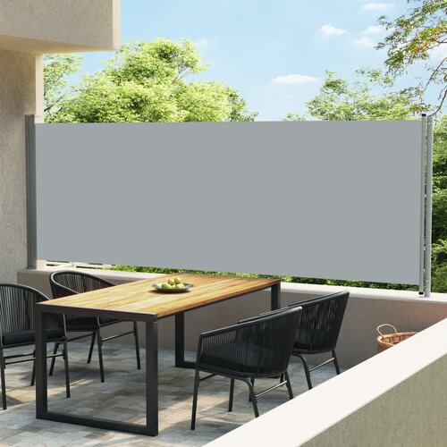 vidaXL Zložljiva stranska tenda za teraso 600x160 cm siva Cene
