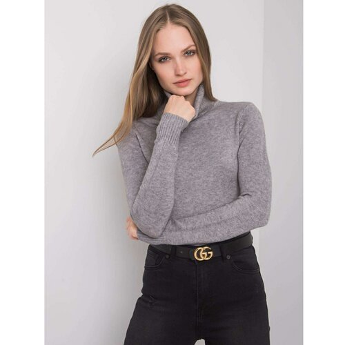 Fashion Hunters Ladies' gray turtleneck sweater Slike