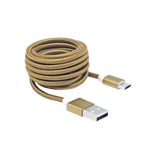 S Box Kabel USB A-B mikro 1,5m bombažna zaščita, zlat USB-10315G