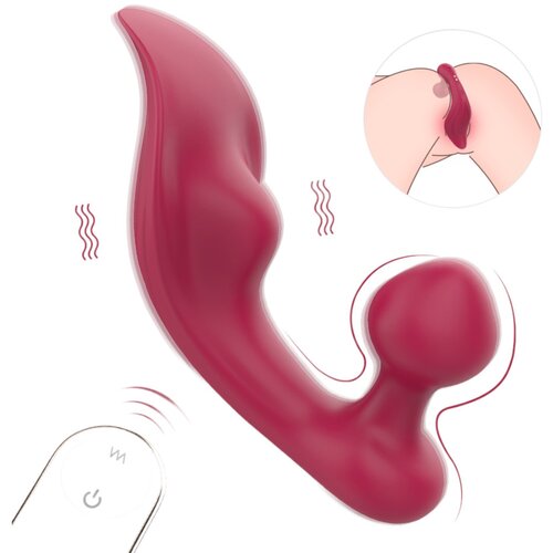 Sex HD Chomper - vodoodporni klitorisni in analni vibrator na baterije (rdeč) Slike