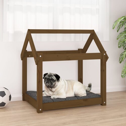 VidaXL Krevet za pse smeđa boja meda 71x55x70 cm od masivne borovine Slike