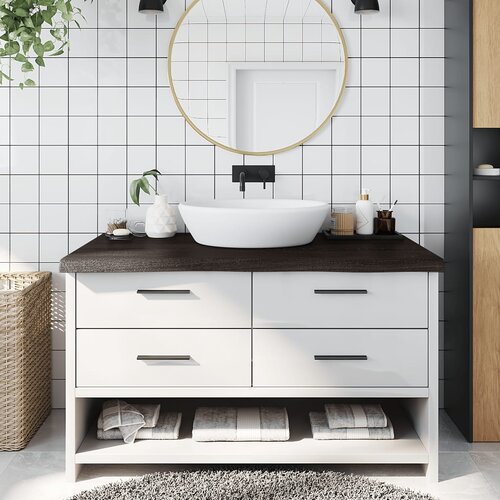 vidaXL Kupaonska radna ploča tamnosmeđa 100x50x(2-6) cm tretirano drvo Cijene