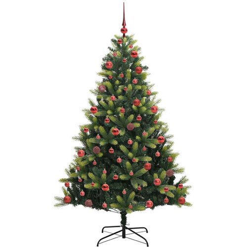 VidaXL Umjetno skladno božićno drvce s 300 LED dioda Zelena 180 cm Slike
