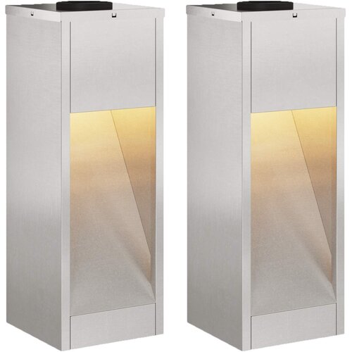  Solarna LED svjetiljka za stazu 2 pcs Srebrno Nehrđajući čelik Slike