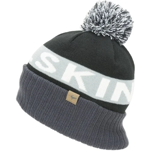 Sealskinz Water Repellent Cold Weather Bobble Hat Black/Grey/White/Black 2XL Kapa