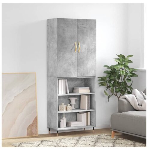 vidaXL Visoka komoda siva betona 69 5x34x180 cm od konstruiranog drva Cijene