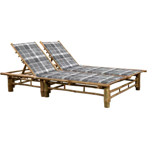  Ležaljka za sunčanje za dvije osobe od bambusa s jastucima