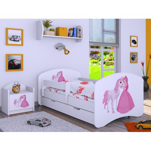 Happy_babies Dečiji krevet Princeza za konjićem 180x90cm, Sa fiokom, Beli Slike