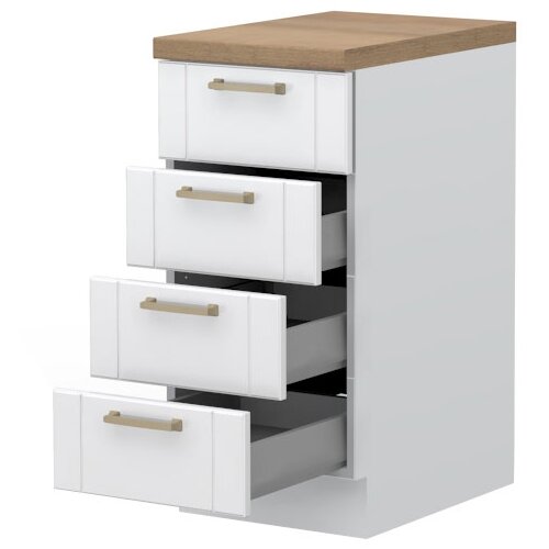 Jela ELEMENT ZA KUHINJO TARA R-40-4MBOX S KOVINSKIMI PREDALI -Bela mat lak Cene