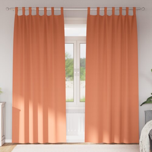 vidaXL Zavese z zavesami 2 pcs Terakota 260 x 140 cm Poliester Cene