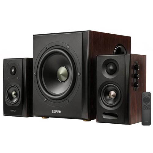 Edifier S355DB 2.1 sistem zvočnikov, 150W, Hi-Res, Bluetooth 6.0 LDAC, HDMI eARC, oreh, (5000231699) Slike