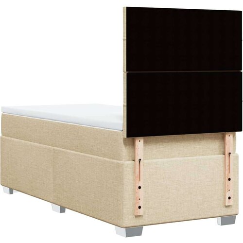 VidaXL Okvir kreveta s oprugama i madrac krem 80x200 cm od tkanine Slike