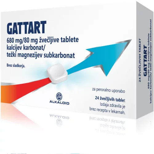  Gattart 680 mg/80 mg, žvečljive tablete