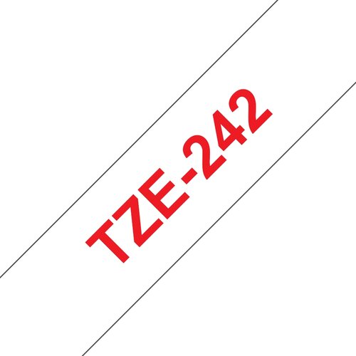Brother Tze-242 združljiv laminirani trak - 18 mm x 8 metrov rdeč/bel, (21406038) Cene
