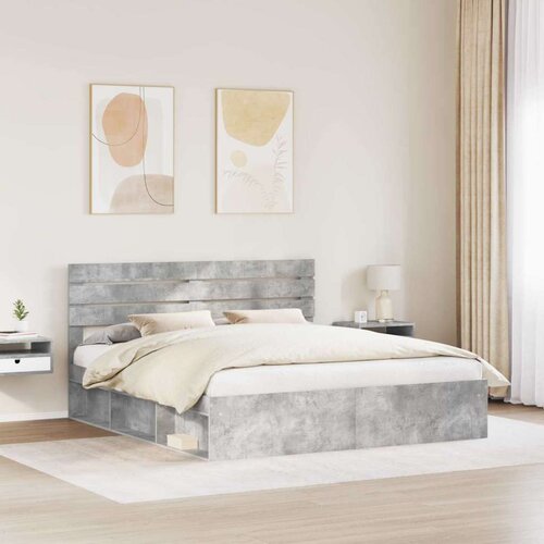  okvir za krevet beton 180 x 200 cm čvrsto borovo drvo Slike