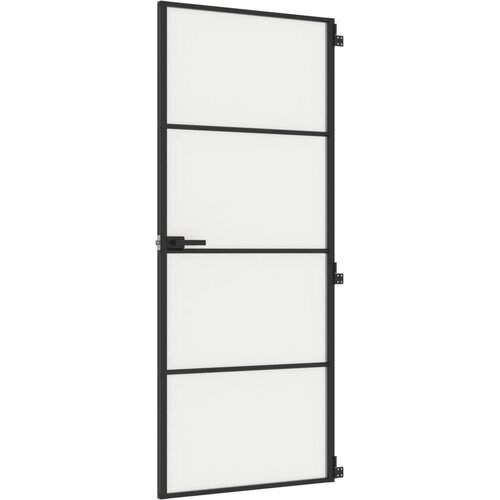 vidaXL Notranja vrata ozka črna 83x201,5 cm kaljeno steklo in aluminij, (20983139) Cene