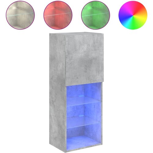 Maison Chic TV omarica - TV stojalo - Televizijska omarica z LED lučmi betonsko siva 40,5x30x102 cm, (21702033) Cene