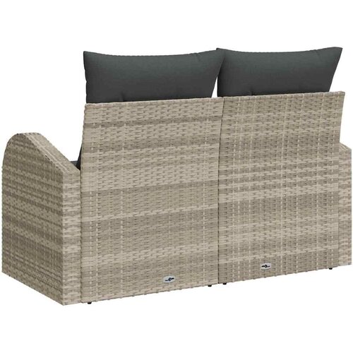  Vrtni kauč s jastukom Svijetlo siva 124 x 62 x 69cm poliratan Slike