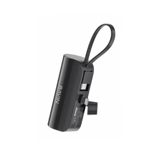 BAVIN Power bank 5000mAh Ligtning port + kabl type-C crna Cene
