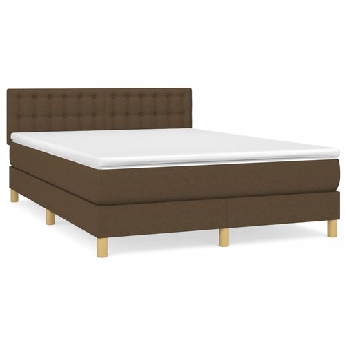 Maison Chic Box spring postelja - Vzmetna postelja z vzmetnico temno rjava 140x200 cm blago SL20775, (21892913) Cene