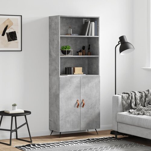 vidaXL Visoka komoda betonsko siva 69,5x34x180 cm inženirski les Cene
