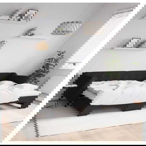 vidaXL Dnevni krevet na razvlačenje crni 100 x 200 cm od tkanine Cene