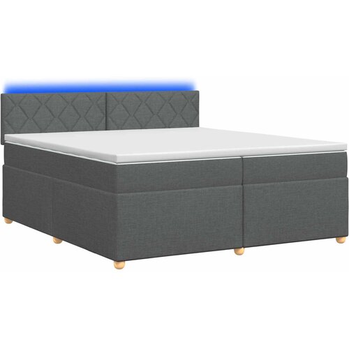  Boxspring krevet s madracem Tamnosiva 200 x 200 cm Tkanina Slike